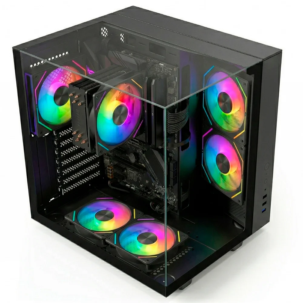 PC Gamer Amd Ryzen 5 5600gt, 16gb Ddr4, Placa De Vídeo Radeon, SSD 512gb Nvme M.2, Gabinete Aquário Preto Com 5 Fans - Balão.info Lumini Pgbp-lum102