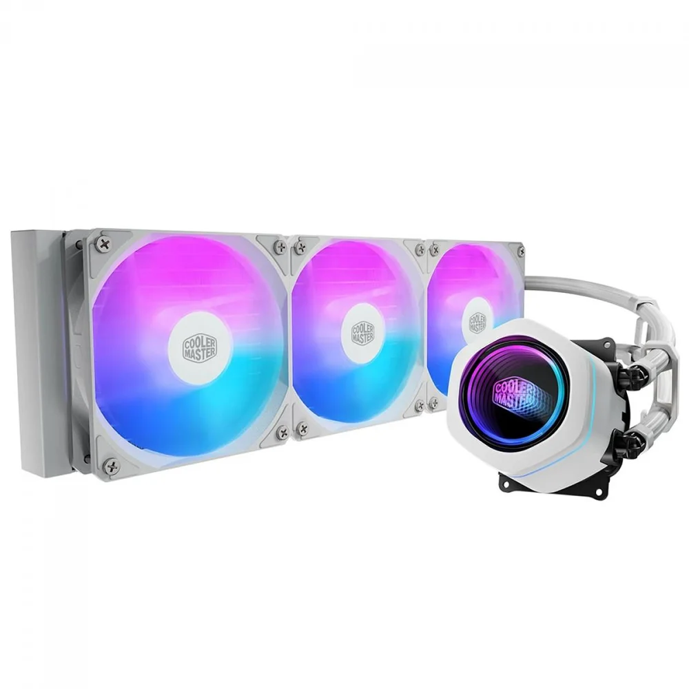 Imagem 1 de 4 do produto Water Cooler Cooler Master Masterliquid Core Nex, ARGB, 360mm, Intel-amd, Branco, Mlx-d36m-a18pa-rw
