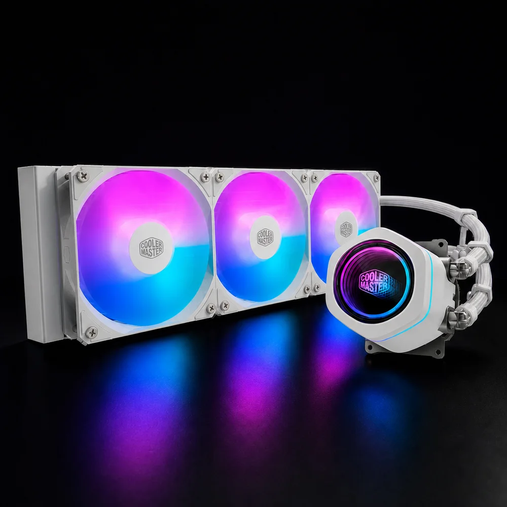 Imagem 3 de 4 do produto Water Cooler Cooler Master Masterliquid Core Nex, ARGB, 360mm, Intel-amd, Branco, Mlx-d36m-a18pa-rw