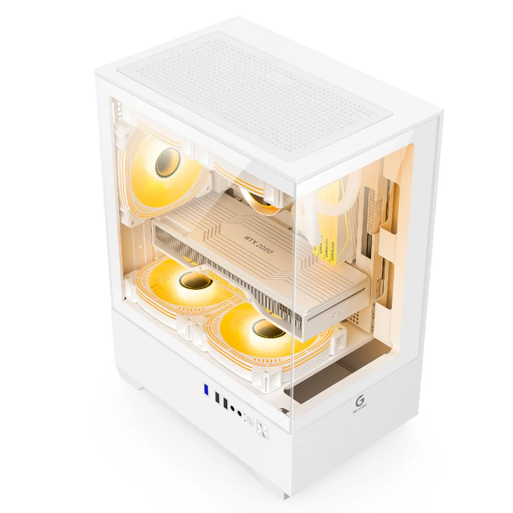 Imagem 2 de 5 do produto Gabinete Gamer Brx, Tower, 3 Fans, Micro-atx, Mini-atx, Branco - R31w