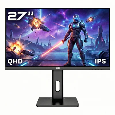 Monitor Gamer Hq 27”, Ips, 1ms, Qhd 2560x1440, Ergonômico, Ajuste De Altura E Rotação, HDMI, Dp,vesa, Frameless Hq27aj75g