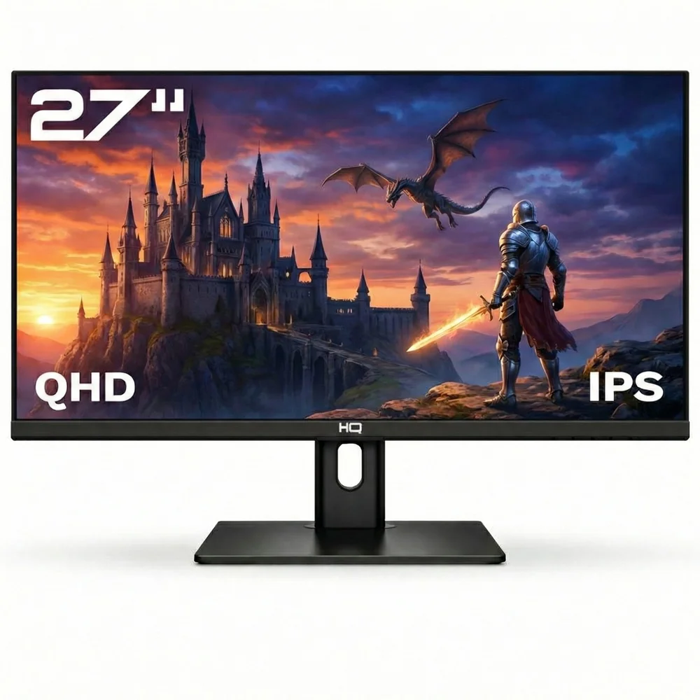 Imagem 3 de 5 do produto Monitor Gamer Hq 27”, Ips, 1ms, Qhd 2560x1440, Ergonômico, Ajuste De Altura E Rotação, HDMI, Dp,vesa, Frameless Hq27aj75g