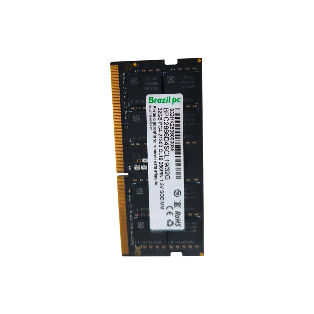 Memoria Para Notebook 32gb Ddr4 2666 Brazilpc Bpc2666d4scl