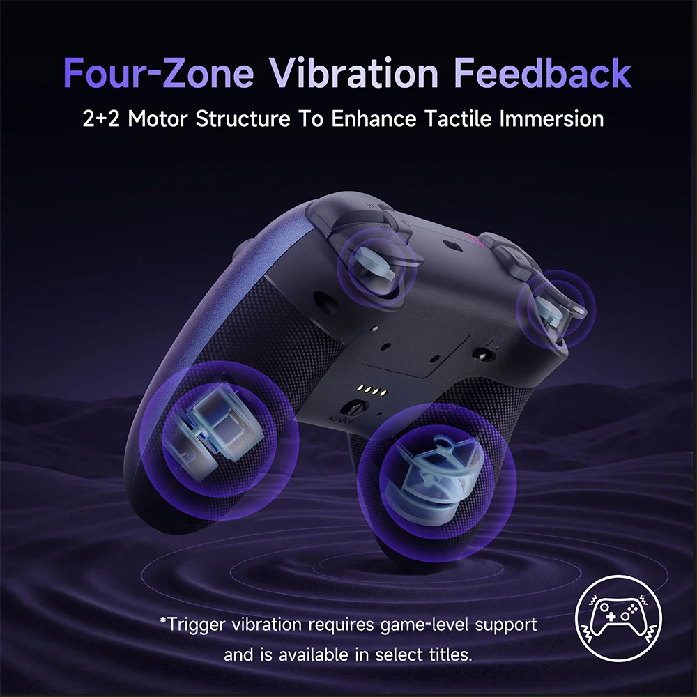 Imagem 2 de 5 do produto Controle Gamer Easysmx X05 Pro Hall Effect Roxo Aurora