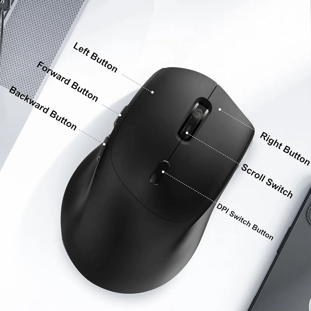 Imagem 2 de 5 do produto Mouse Sem Fio Bluetooth E 2.4g 3200 Dpi Cudy Ms9945 Preto