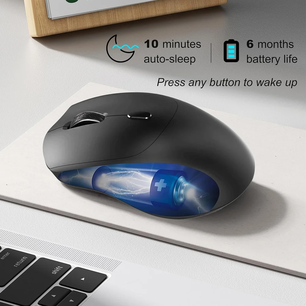 Imagem 4 de 5 do produto Mouse Sem Fio Bluetooth E 2.4g 3200 Dpi Cudy Ms9945 Preto
