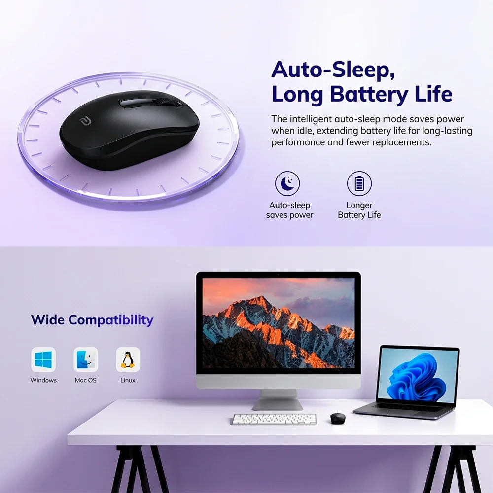Imagem 3 de 5 do produto Mouse Sem Fio 2.4g Ergonômico 1000 Dpi Cudy Ms9922 Preto