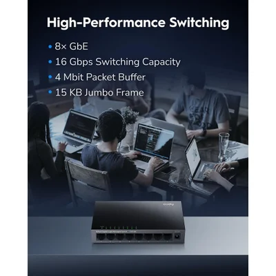Switch Gigabit 8 Portas Gerenciável Web Vlan Metal Gs108e — foto 4