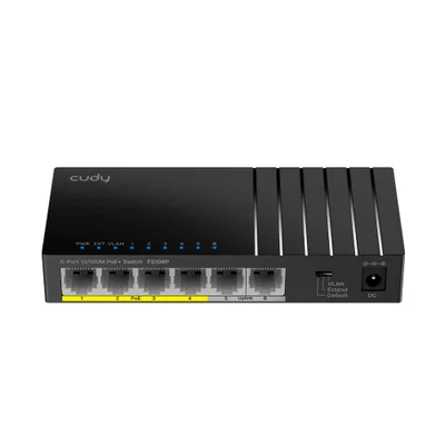Switch Poe+ 6 Portas 10/100 2 Uplink 36w Watchdog Fs106p