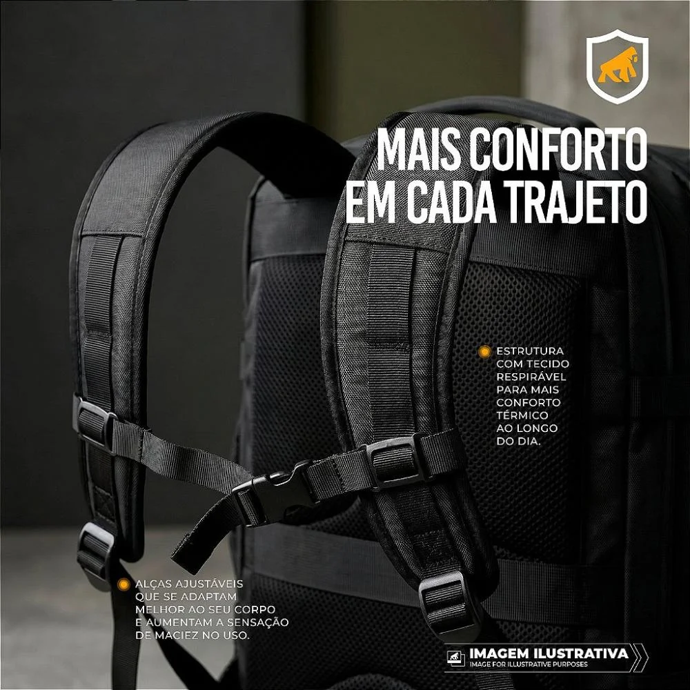 Imagem 3 de 5 do produto Mochila Mala De Mão 38l Notebook Até 17" Resistente À Água Gshield