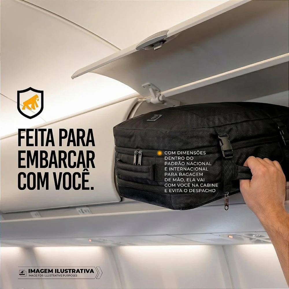 Imagem 5 de 5 do produto Mochila Mala De Mão 38l Notebook Até 17" Resistente À Água Gshield
