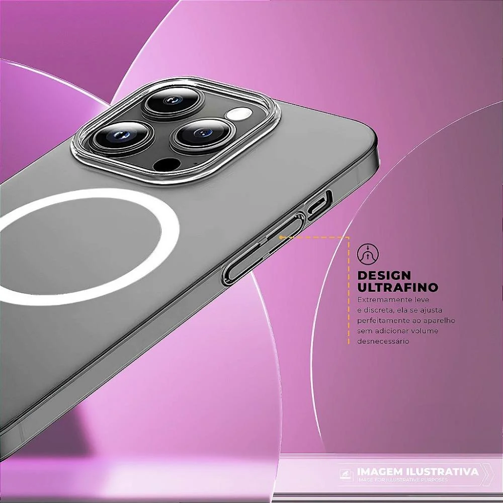 Imagem 3 de 5 do produto Capa Crystal Slim Magsafe Para Iphone 12 Pro - Não Amarela - Gshield