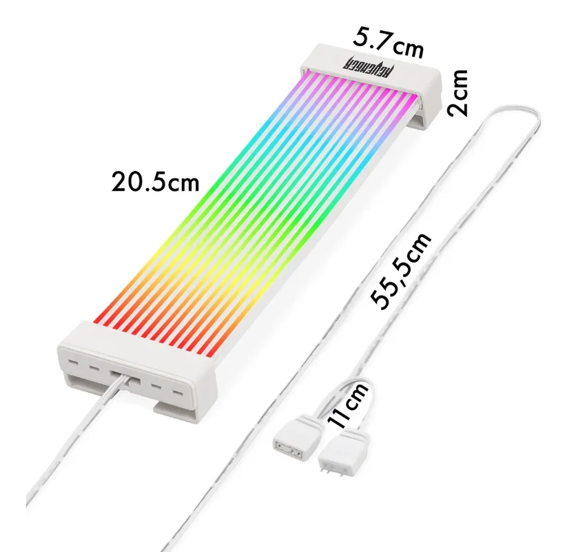 Cabo Argn Para Gpu 24 Pinos RGB | Compatível Aura Sync Mystuc Light | 80 LEDs 6