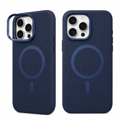 Capa Capinha Magnética Couro Premium Iphone 15 + Películas Reforçada Para Câmera