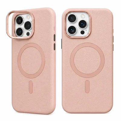 Capa Magnética Couro Premium Iphone 16 Pro + Películas Reforçada Para Câmera