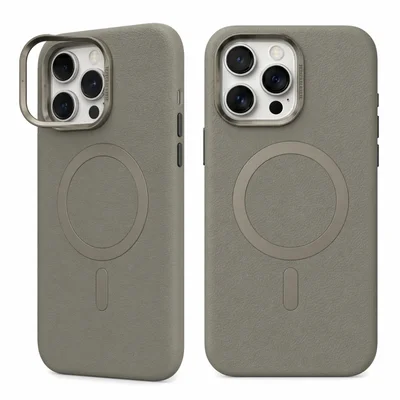 Capa Magnética Couro Premium Iphone 16 Pro Max + Películas Reforçada Para Câmera