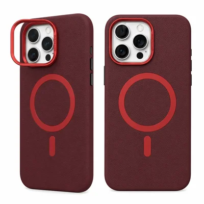 Capa Magnética Couro Premium Iphone 17 Air + Películas Reforçada Para Câmera