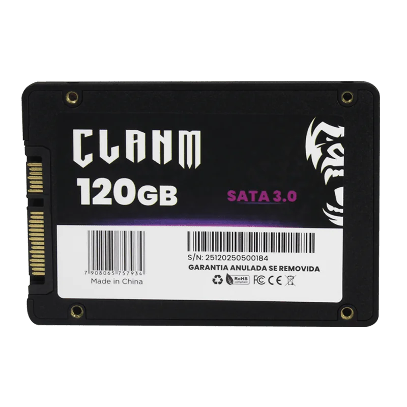 SSD 2.5" 120GB Sata Iii Clanm Leitura Rápida Para Notebook E PC SSD 2.5" 120GB Sata Iii Clanm Leitura Rápida Para Notebook E PC