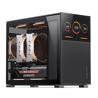 Gabinete Preto Atx Alumínio Jonsbo D31 Mesh Screen (com Tela Lcd) - Preto