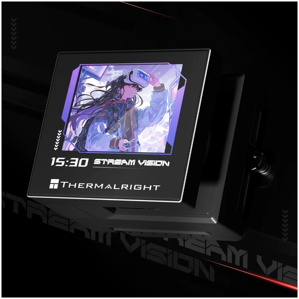 Water Cooler 360mm Thermalright Stream Vision, Display Lcd, Black - Stream Vision 360 Black 8