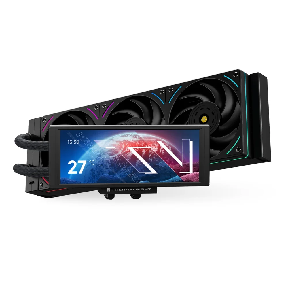 Water Cooler 360mm Thermalright Trofeo Vision, ARGB, Display Lcd, Black - Trofeo Vision 360 ARGB Black 4