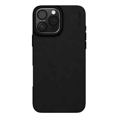 Capa Magsafe Iphone 16 Pro Max Couro Preta - Preto