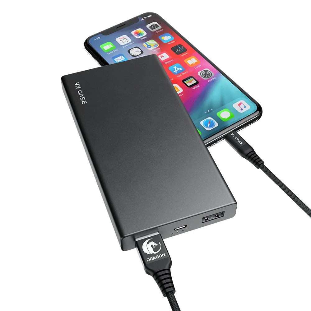 Imagem 3 de 4 do produto Bateria Externa Vx Case Flat Charger 10000mah - Preto