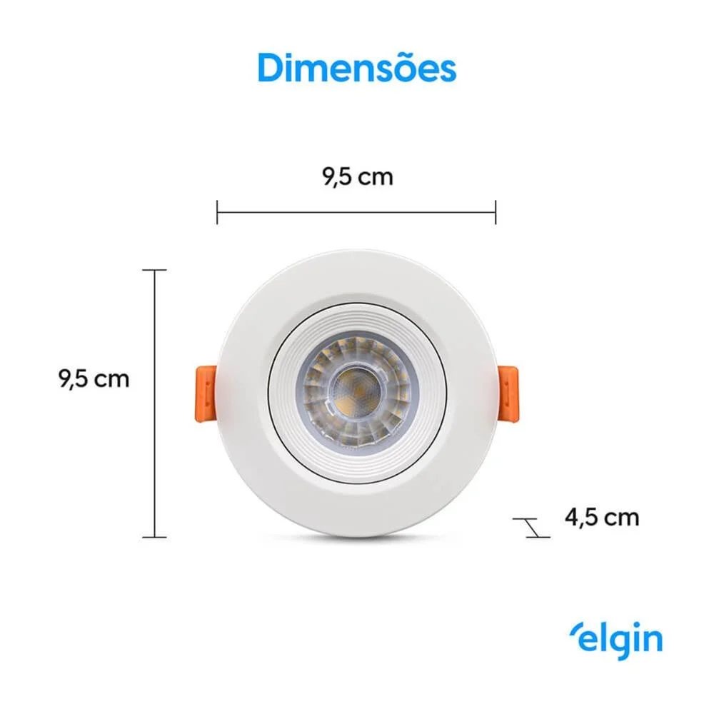 Imagem 3 de 5 do produto Luminária LED Ecospot Inteligente 5w 3000-6500k Elgin Redonda Wifi RGB Bivolt