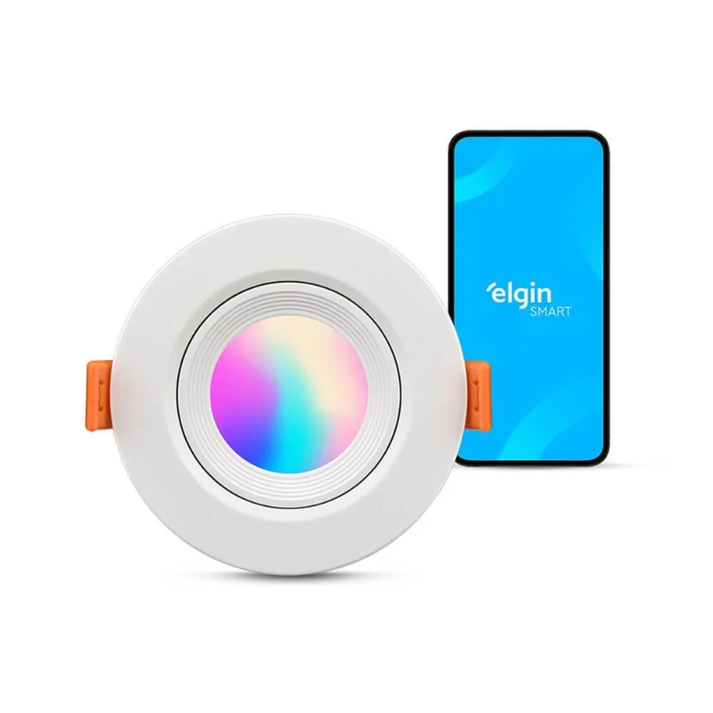 Imagem 4 de 5 do produto Luminária LED Ecospot Inteligente 5w 3000-6500k Elgin Redonda Wifi RGB Bivolt