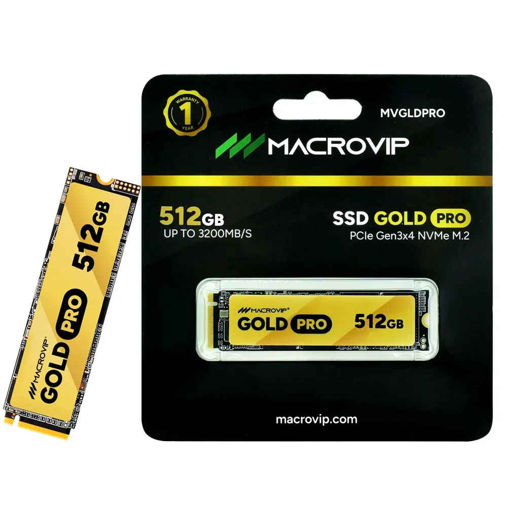 Hd SSD M.2 Nvme 512gb Macrovip Gold Pro, PCie Gen3x4 - Mvgldpro/512gb