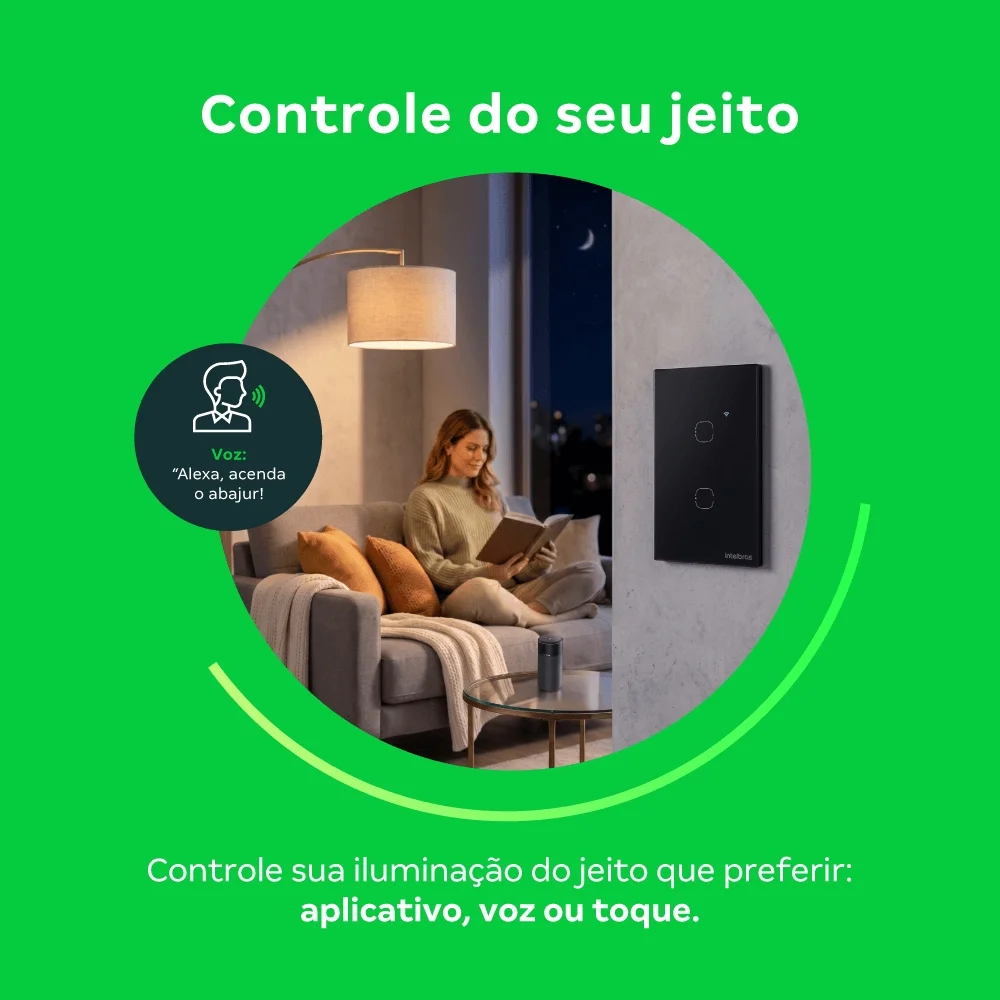 Imagem 3 de 5 do produto Interruptor Inteligente Touch Zigbee 1 Botão Eiz 1001 Branco Intelbras