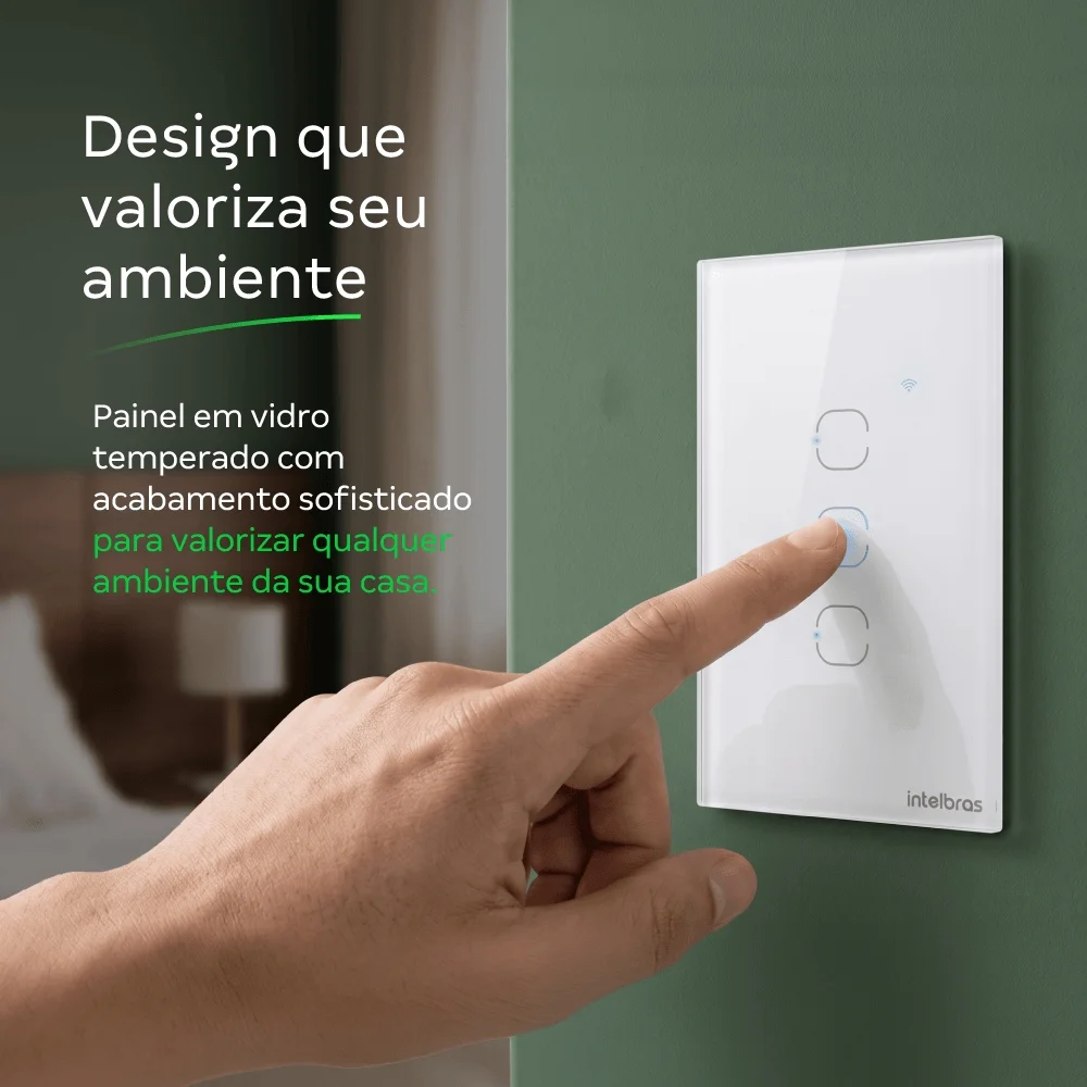 Imagem 2 de 5 do produto Interruptor Inteligente Touch Zigbee 1 Botão Eiz 1001 Branco Intelbras