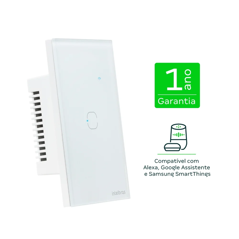 Imagem 3 de 5 do produto Interruptor Inteligente Touch Zigbee 1 Botão Eiz 1001 Branco Intelbras