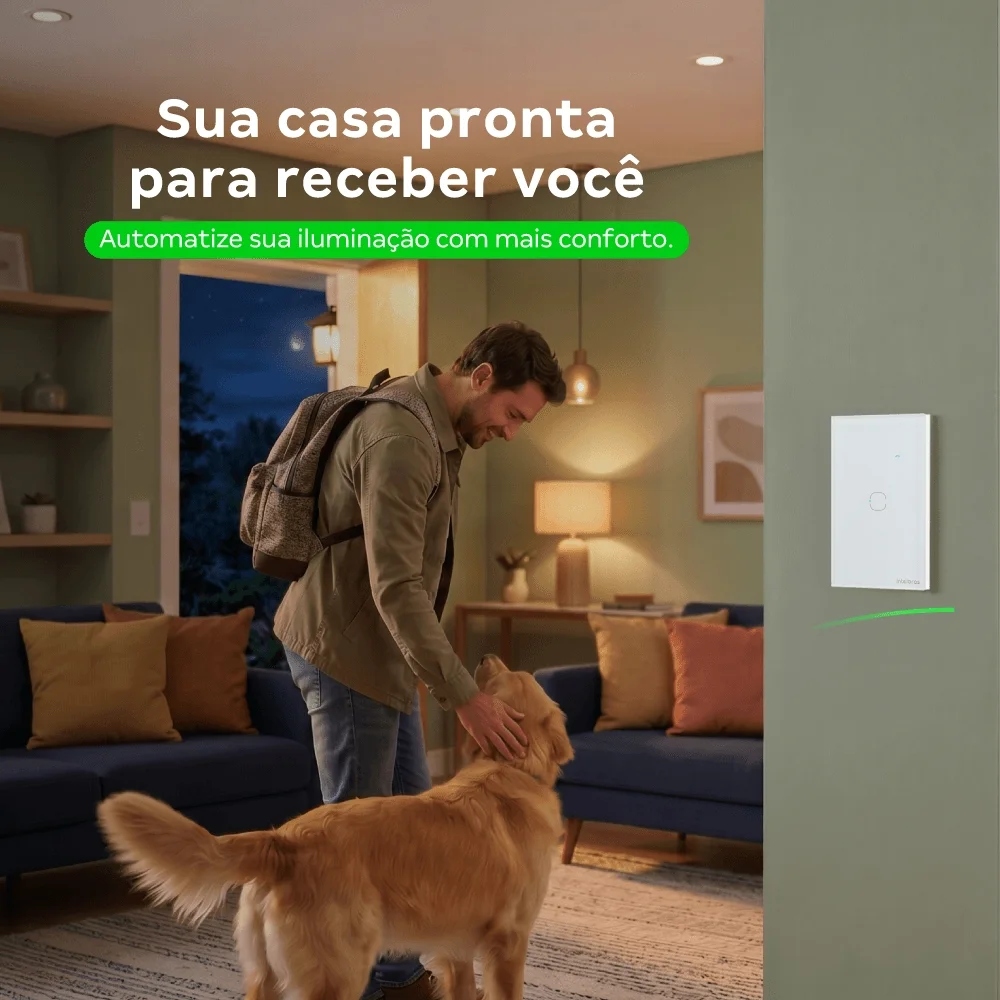 Imagem 4 de 5 do produto Interruptor Inteligente Touch Zigbee 1 Botão Eiz 1001 Branco Intelbras