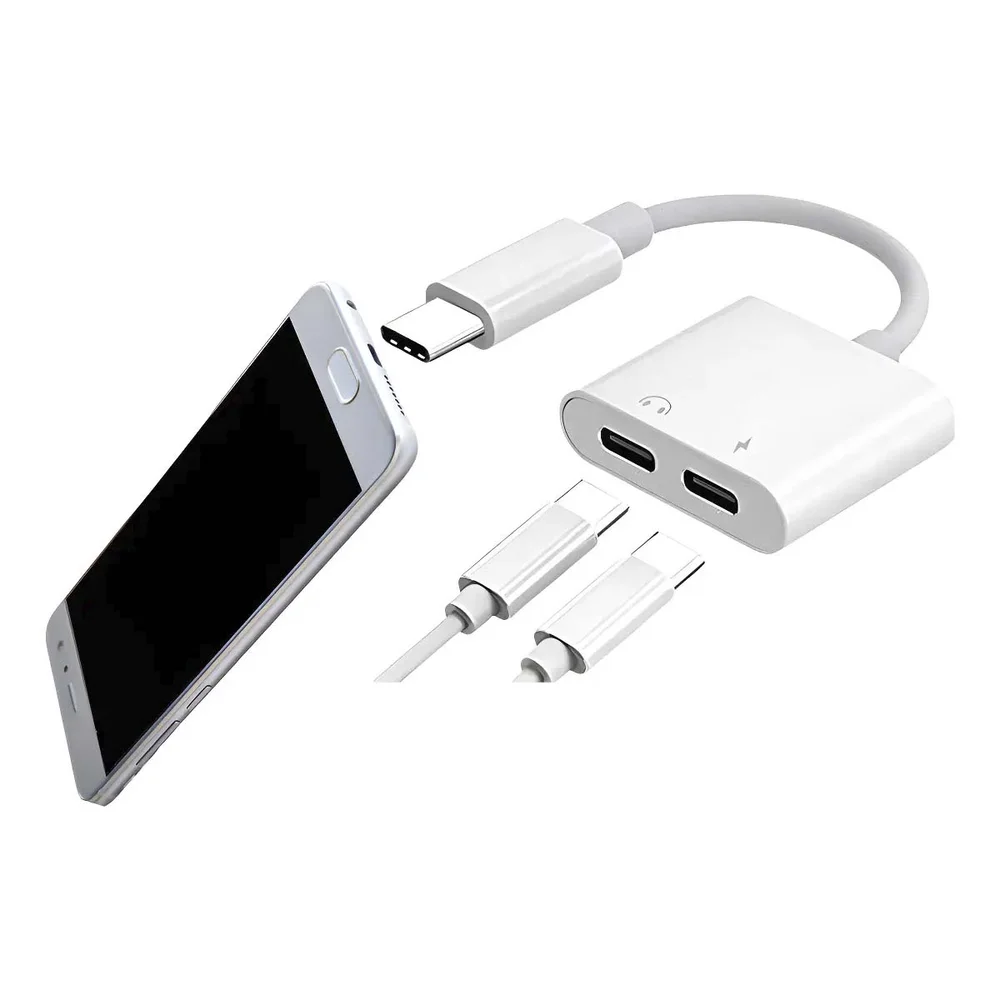 Imagem 4 de 4 do produto Adaptador Otg Duplo Dual Usb C Hub Para Mac Celular Notebook