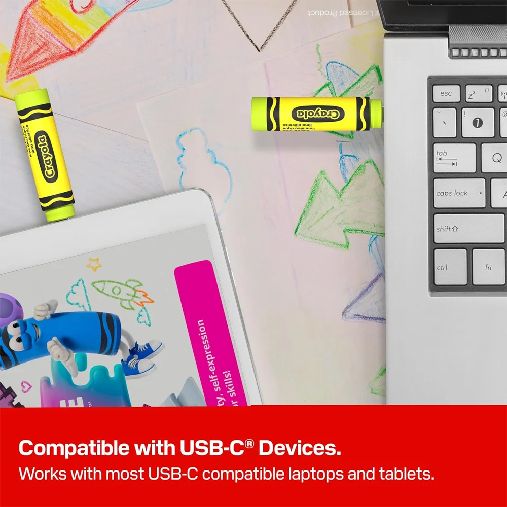Imagem 3 de 5 do produto Pendrive Sandisk 256gb Crayola Usb-c Verde Limão Electric