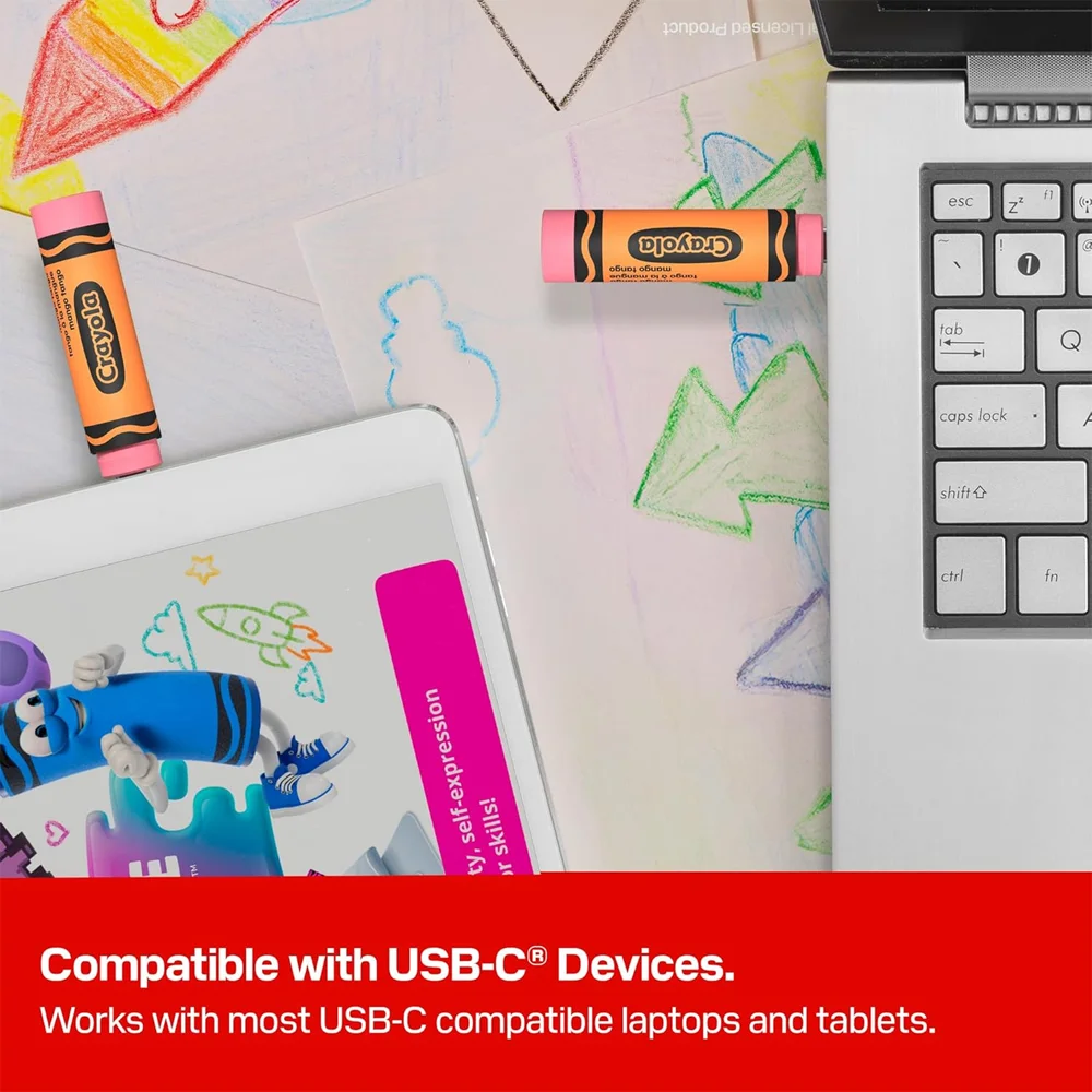 Imagem 3 de 5 do produto Pendrive Sandisk 256gb Usb-c Crayola Flash Drive Mango Tango