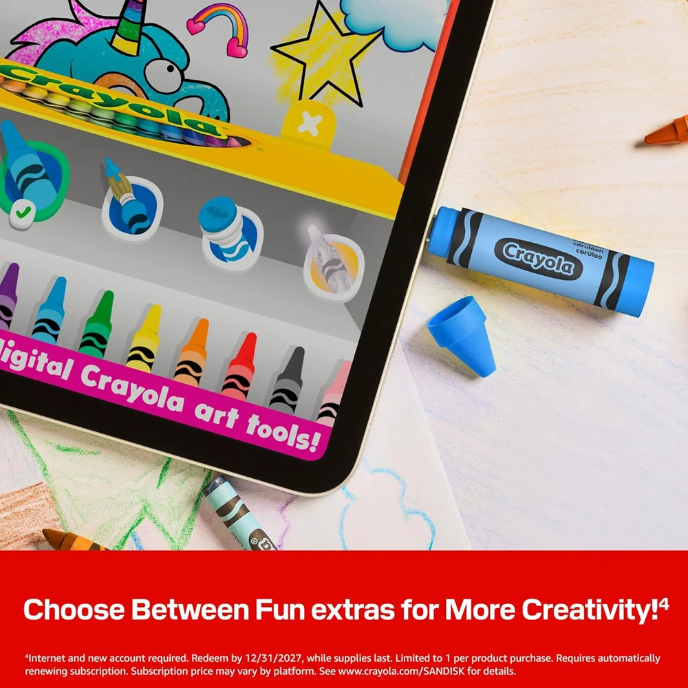 Imagem 5 de 5 do produto Pendrive Sandisk Crayola 256gb Usb-c 300mb/s Azul Cerulean