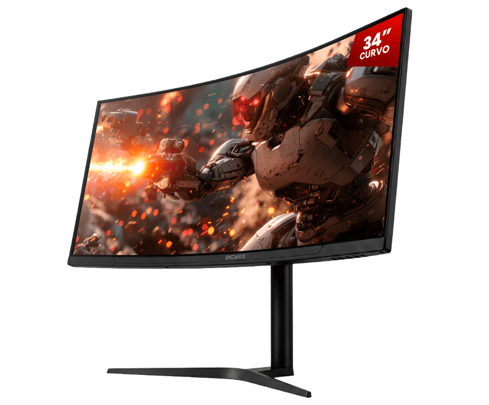 Monitor Gamer PCyes Z-max Z34c 34” Curvo Wqhd 165hz 1ms HDMI/dp/has Speaker Freesync Black Vulcan Pmgz34c165bv
