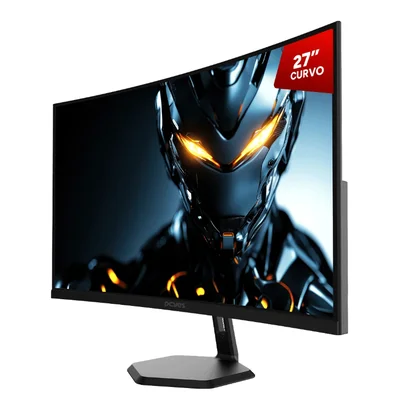 Monitor Gamer PCyes Quartzo Q27c 27" Curvo Fhd Va 100hz 5ms HDMI/vga Freesync Black Vulcan Pmgq27c100bv