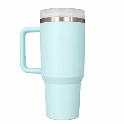 Copo Térmico Grande 1200 Ml Canudo Parede Dupla - Azul Cl