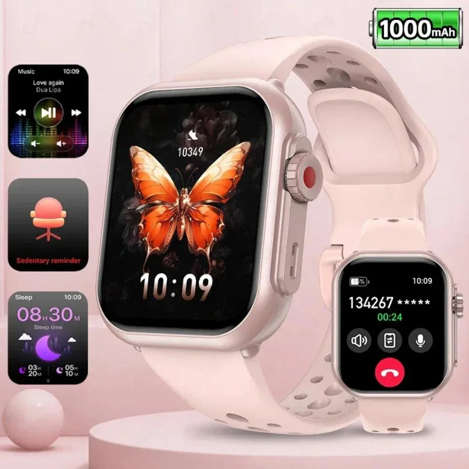 Imagem 2 de 2 do produto Relógio Inteligente Com Bateria De 1000mah, Lige  Reprodução De Música - Rosa