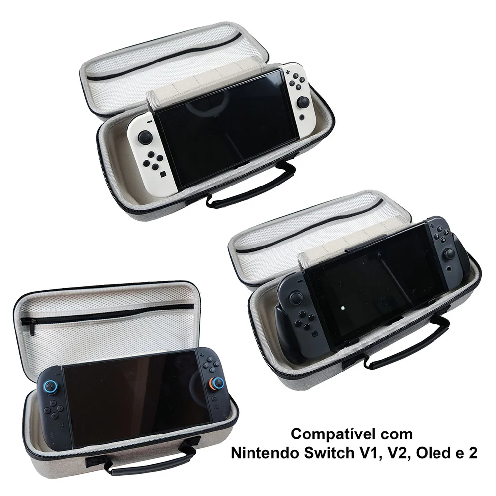 Case Para Nintendo Switch 2 OLED V2 V1 C/ Espaço Carregador Case Para Nintendo Switch 2 OLED V2 V1 C/ Espaço Carregador