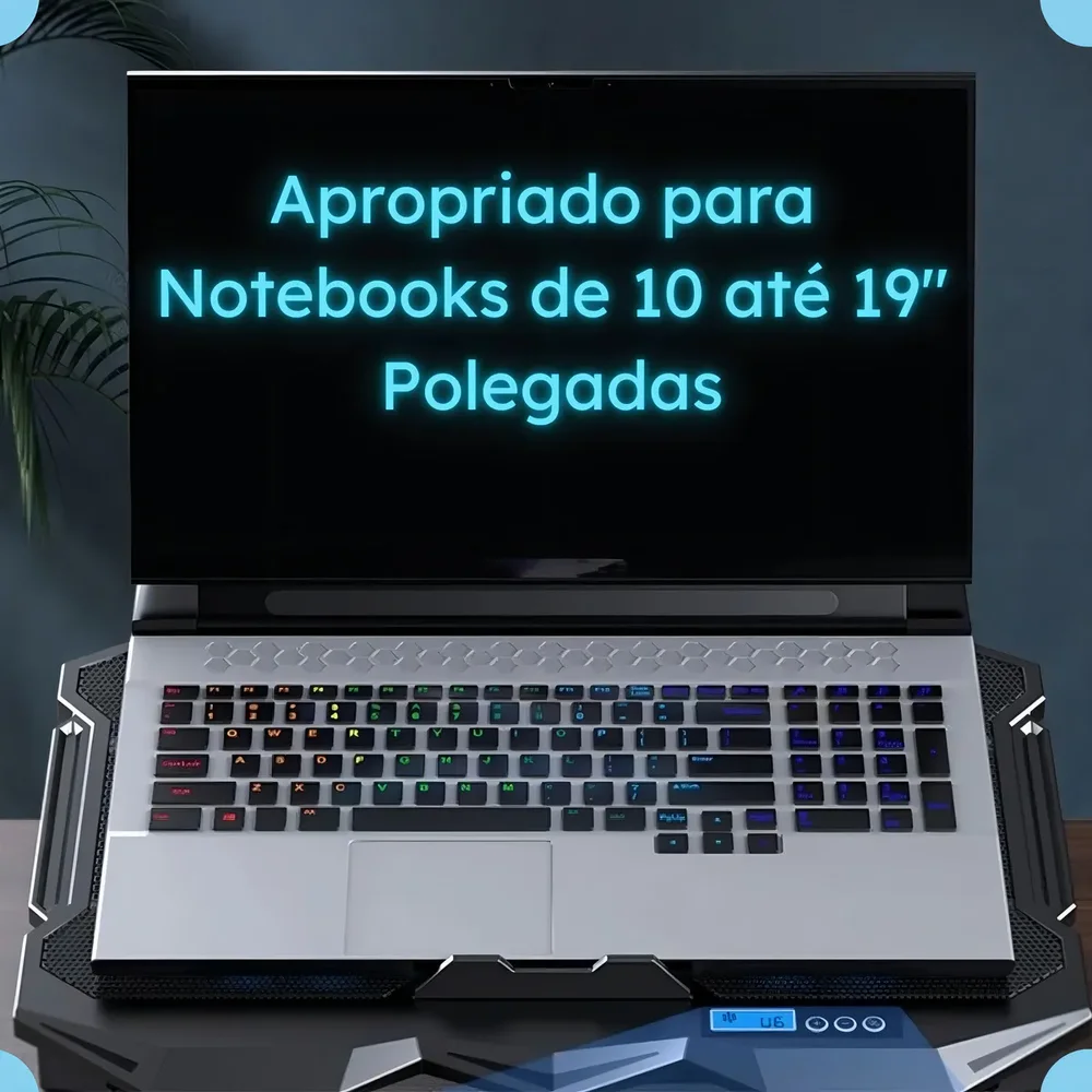 Imagem 2 de 5 do produto Base Cooler Notebook Gamer Até 19 Com 4 Fans Regulável