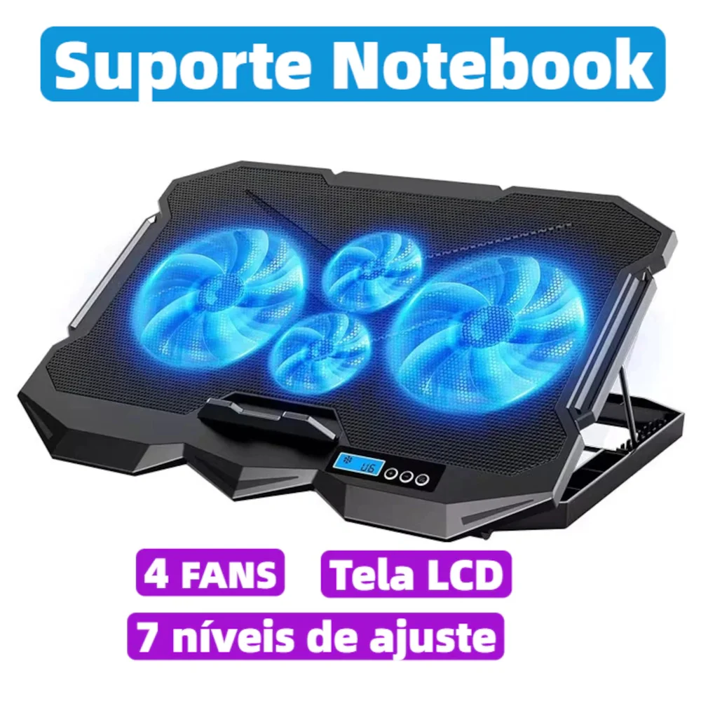 Imagem 3 de 5 do produto Base Cooler Notebook Gamer Até 19 Com 4 Fans Regulável