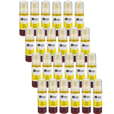 24x Tinta Colorida Amarelo Alto Rendimento T504 T544 Digital Qualy P/ L3110 L3250 L4150 4160 L4260 L6161 L6171 L6191