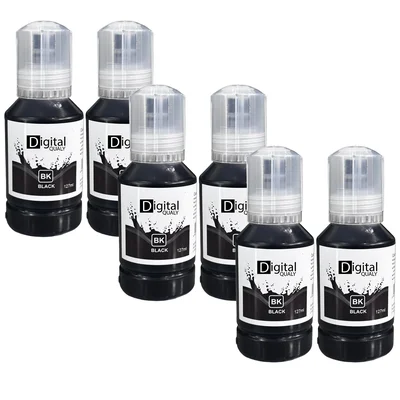 6x Tinta Preta Alto Rendimento T504 T544 Digital Qualy P/ L3110 127ml