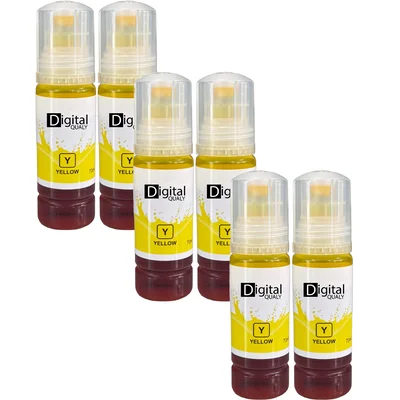 6x Tinta Colorida Alto Rendimento T504 T544 Digital Qualy P/ L3110 70ml