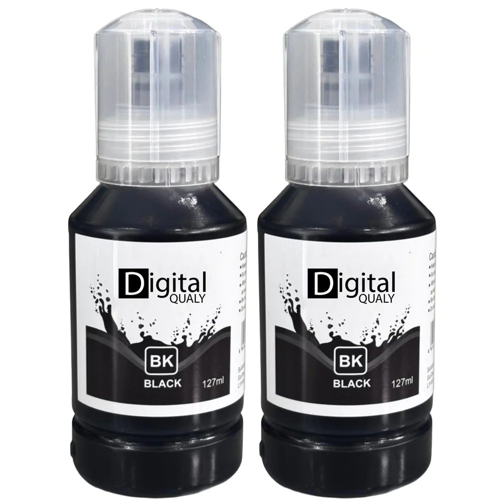 Kit 2 Garrafas Tinta Preta T504 T544 Digital Qualy L3150 L3250 127ml Kit 2 Garrafas Tinta Preta T504 T544 Digital Qualy L3150 L3250 127ml