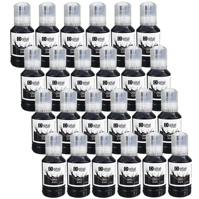 24x Tinta Preta Alto Rendimento T504 T544 Digital Qualy P/ L3110 127ml